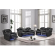 Benz LED & Power Recliner Chair Made With Faux Leather in Black