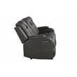 Benz LED & Power Reclining Sofa Made With Faux Leather in Gray