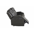Benz LED & Power Reclining Sofa Made With Faux Leather in Gray