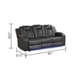 Benz LED & Power Reclining Sofa Made With Faux Leather in Gray
