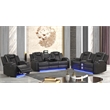 Benz LED & Power Recliner Chair Made With Faux Leather in Gray