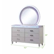 Perla LED Dresser Made with Wood in Milky White color