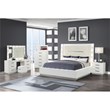 Coco 5-Drawer Modern Wood Chest with Mirror in White
