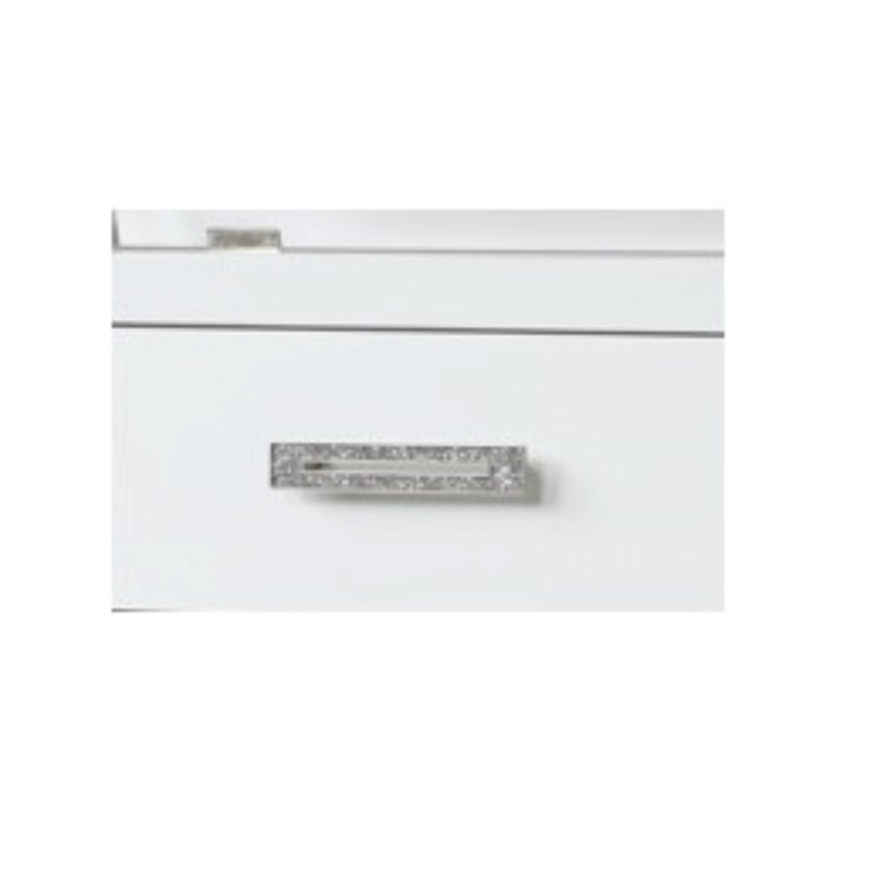 Coco 5-Drawer Modern Wood Chest with Mirror in White