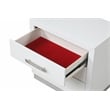 Coco 3-Drawer Modern Wood Nightstand in Milky White
