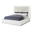 Coco LED Queen Size Bed Made with Wood in Milky White Color