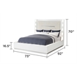 Coco LED Queen Size Bed Made with Wood in Milky White Color