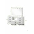 Coco LED Mirror Vanity Set Made with Wood in Milky White