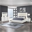 Coco King 4 Pc LED Bedroom Set Made with Wood in Milky White