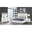 Coco Queen 4 Pc LED Bedroom Set Made with Wood in Milky White