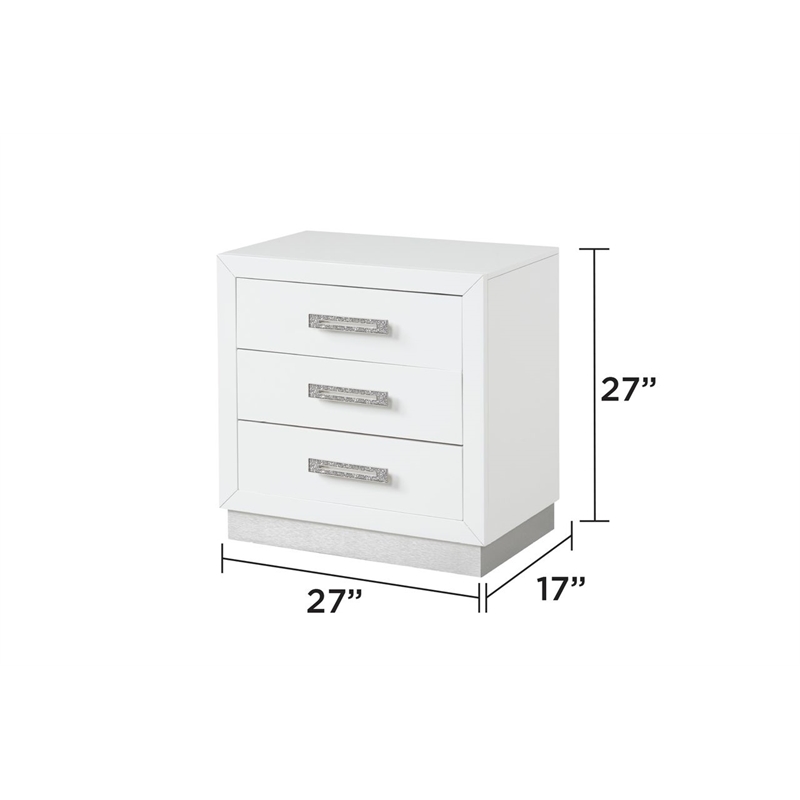 Coco Queen 4 Pc LED Bedroom Set Made with Wood in Milky White