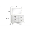 Coco Queen 4 Pc LED Bedroom Set Made with Wood in Milky White