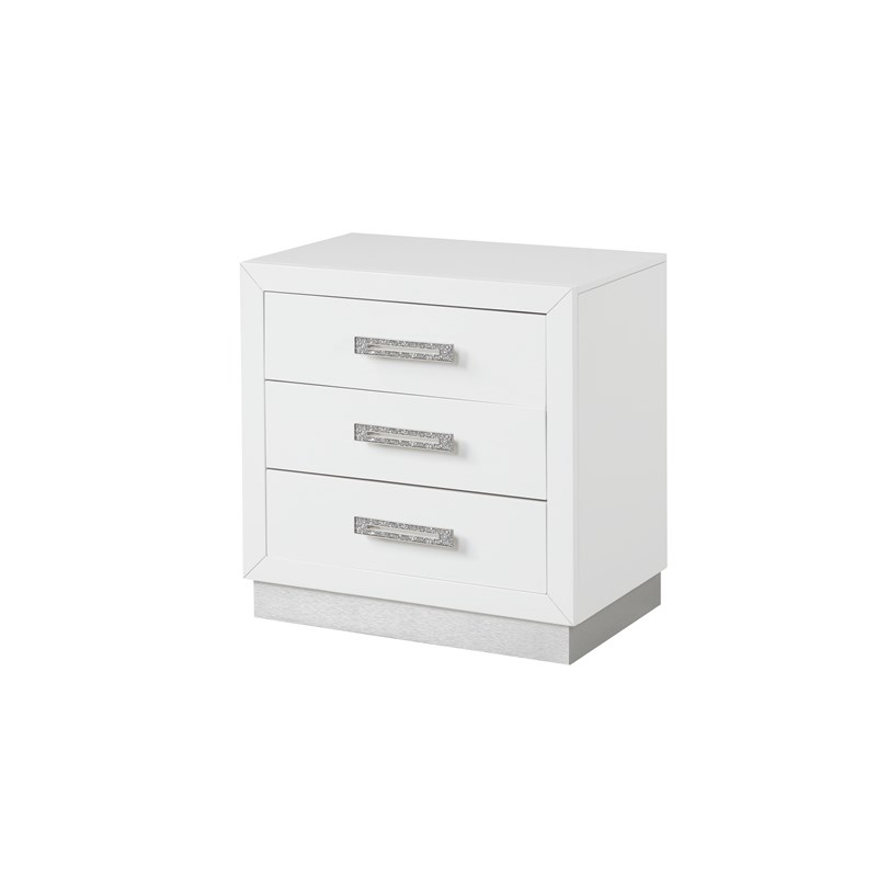 Coco King 4 Pc Vanity LED Bedroom Set Made with Wood in Milky White