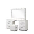 Coco King 4 Pc Vanity LED Bedroom Set Made with Wood in Milky White