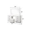Coco King 4 Pc Vanity LED Bedroom Set Made with Wood in Milky White