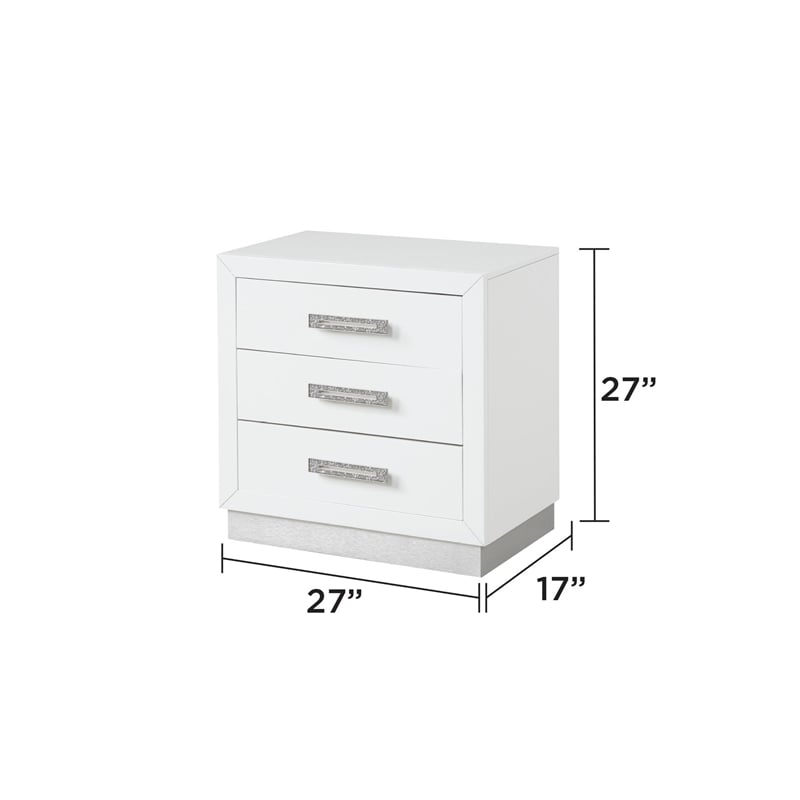 Coco King 4 Pc Vanity LED Bedroom Set Made with Wood in Milky White