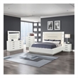 Coco King 5 Pc LED Bedroom Set Made with Wood in Milky White