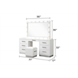 Coco King 5 Pc Vanity LED Bedroom Set Made With Vanity in Milky White
