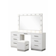 Coco King 5 Pc Vanity LED Bedroom Set Made With Vanity in Milky White
