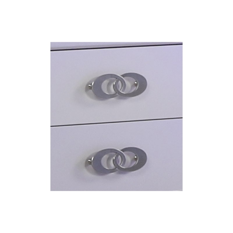 Perla Queen 4 Pc Vanity LED Bedroom Set Made with Wood In Milky White