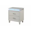 Perla King 4 Pc Vanity LED Bedroom Set Made with Wood In Milky White