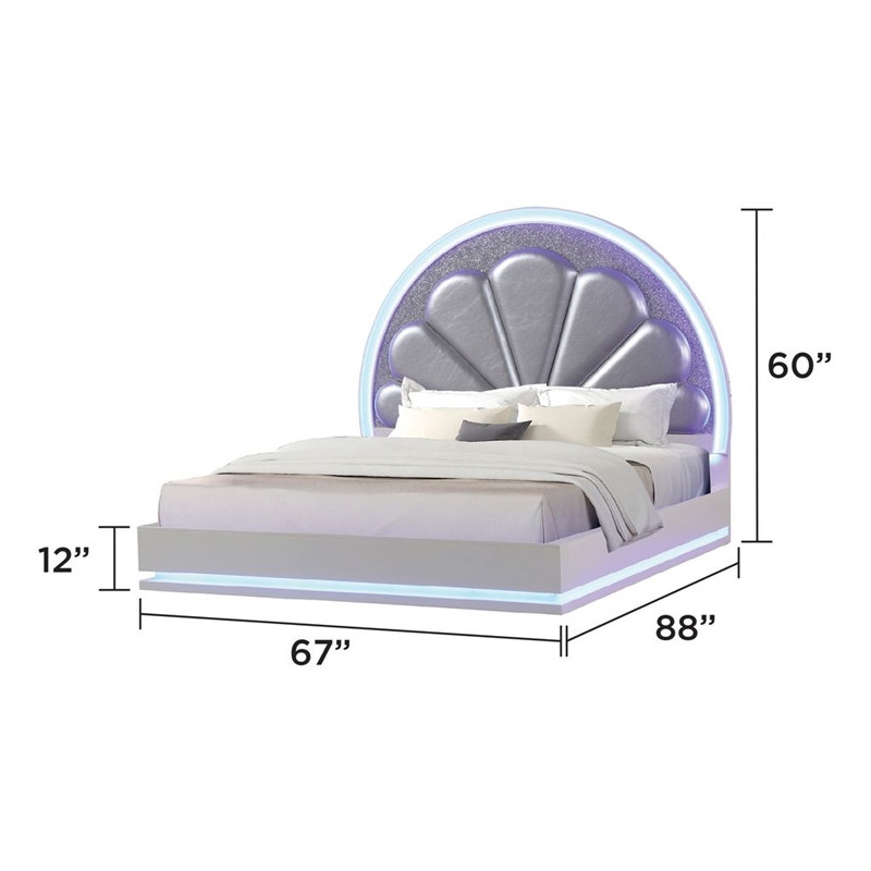 Perla 5-Piece Wood Queen Bedroom Set in Milky White