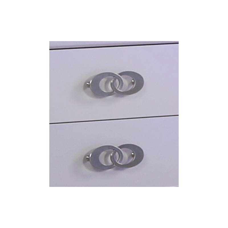 Perla King 5 Pc Vanity LED Bedroom Set Made with Wood in Milky White