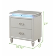 Perla King 5 Pc Vanity LED Bedroom Set Made with Wood in Milky White
