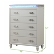 Perla King 5 Pc Vanity LED Bedroom Set Made with Wood in Milky White