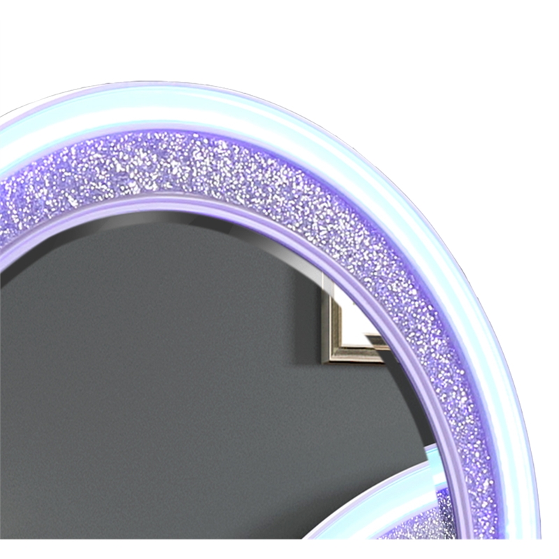 Perla LED Mirror Made with Wood in Milky White