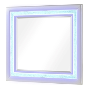 Passion LED Mirror Made with Wood in Milky White