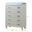 Galaxy Home Passion Solid Wood Chest with LED Lights in Milky White
