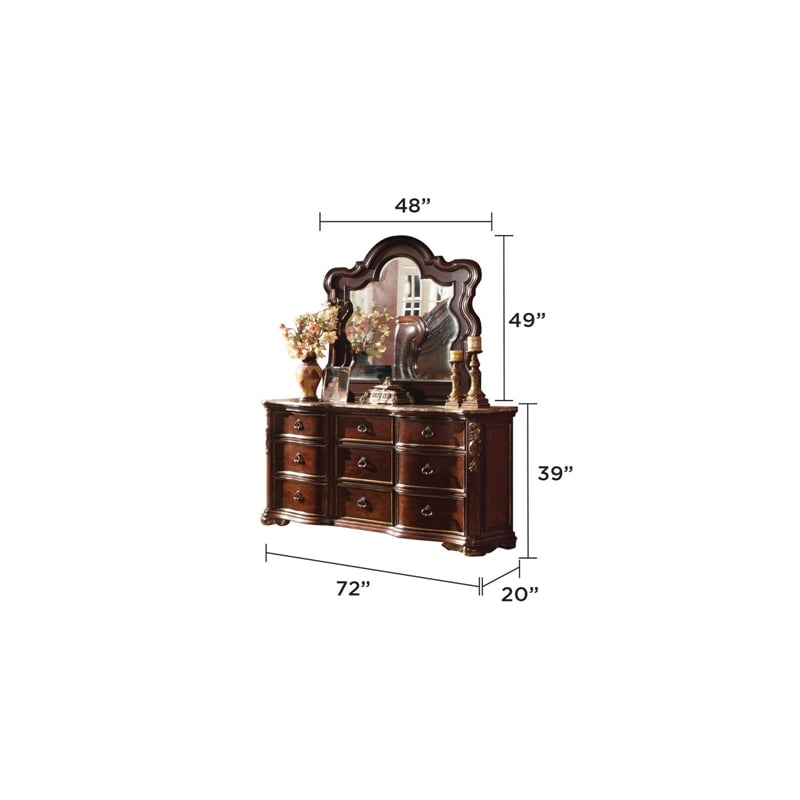 Bella Traditional Style Queen 4 PC Bedroom Set made with Wood in Dark Walnut