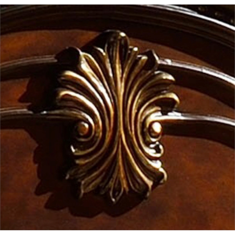 Bella Traditional Style Queen Bed Made with Wood in Dark Walnut