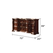 Bella Traditional Wood Dresser in Dark Walnut (Excludes Mirror)