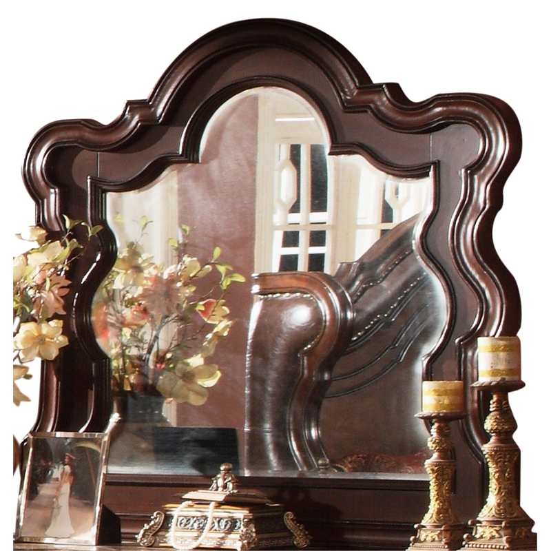 Bella Traditional Style Mirror Made with Wood  in Dark Walnut(No Dresser)