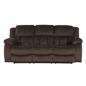 galaxy home armada solid wood living room chenille sofa in brown color