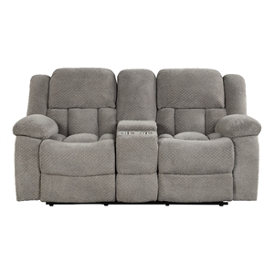 armada manual recliner loveseat made with chenille fabric in white
