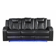 Benz LED & Power Recliner 2 PC Made With Faux Leather in Black