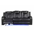 Benz LED & Power Recliner 2 PC Made With Faux Leather in Black
