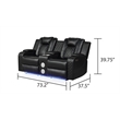 Benz LED & Power Recliner 2 PC Made With Faux Leather in Black