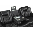 Benz LED & Power Recliner 2 PC Made With Faux Leather in Black