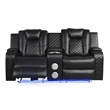 Benz LED & Power Recliner 2 PC Made With Faux Leather in Black