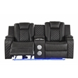 Benz LED & Power Recliner 2 PC Made With Faux Leather in Gray