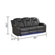 Benz LED & Power Recliner 2 PC Made With Faux Leather in Gray