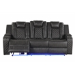 Benz LED & Power Recliner 2 PC Made With Faux Leather in Gray