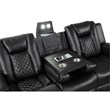 Benz LED & Power Recliner 3 PC Made With Faux Leather in Black