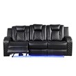 Benz LED & Power Recliner 3 PC Made With Faux Leather in Black