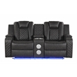 Benz LED & Power Recliner 3 PC Made With Faux Leather in Gray