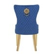 Simba Gold 2 Piece Dinning Chair Finish with Velvet Fabric in Navy